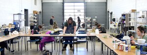 Jackson Preparatory & Early College students use a Jackson College art studio for a pottery class.